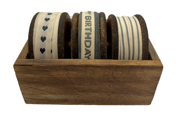 Birthday Ribbons Trio In Wood Box