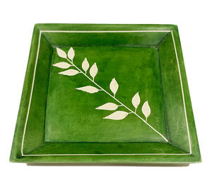 African Bamboo Decorative Soapstone Tray