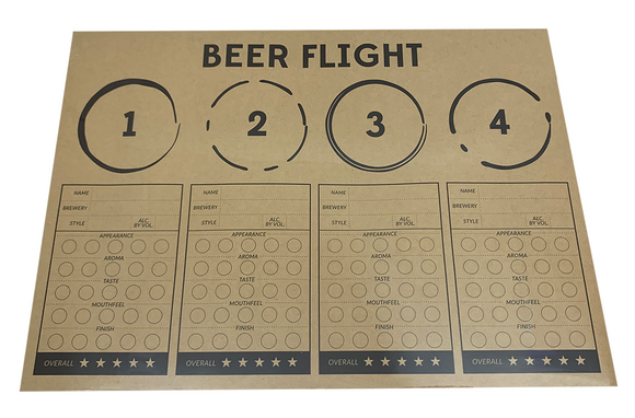 SALE SAVE 20% Beer Flight Tasting Notes Placemats Regular Price $5.99