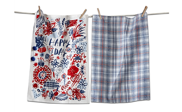 Happy Day Cotton Dishtowels Set of 2