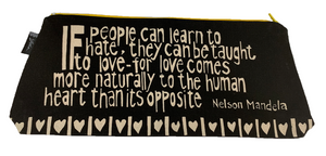 Love Comes Naturally Nelson Mandela Quote Pouch