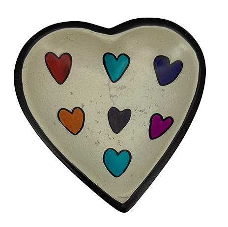 Multicolor Hearts Decorative Soapstone Tray