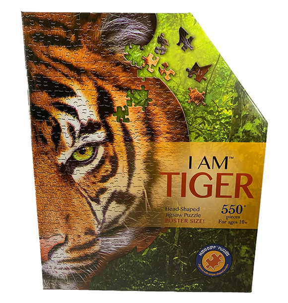 I AM™ TIGER Head-Shaped Jigsaw Puzzle 586 Pieces