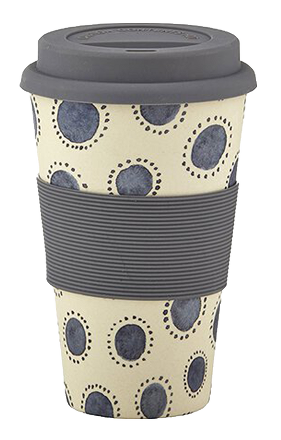 Bamboo Travel Cup Indigo Dots 13oz