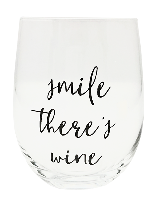 SALE SAVE 20% Smile There's Wine Glass 16oz Regular Price $9.99